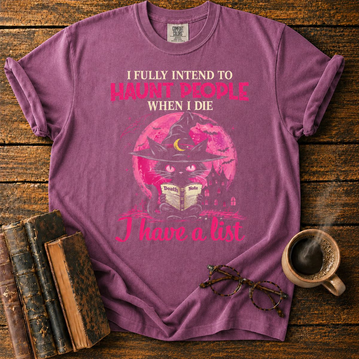 Cat's Haunted Death Note Grimoire T-Shirt