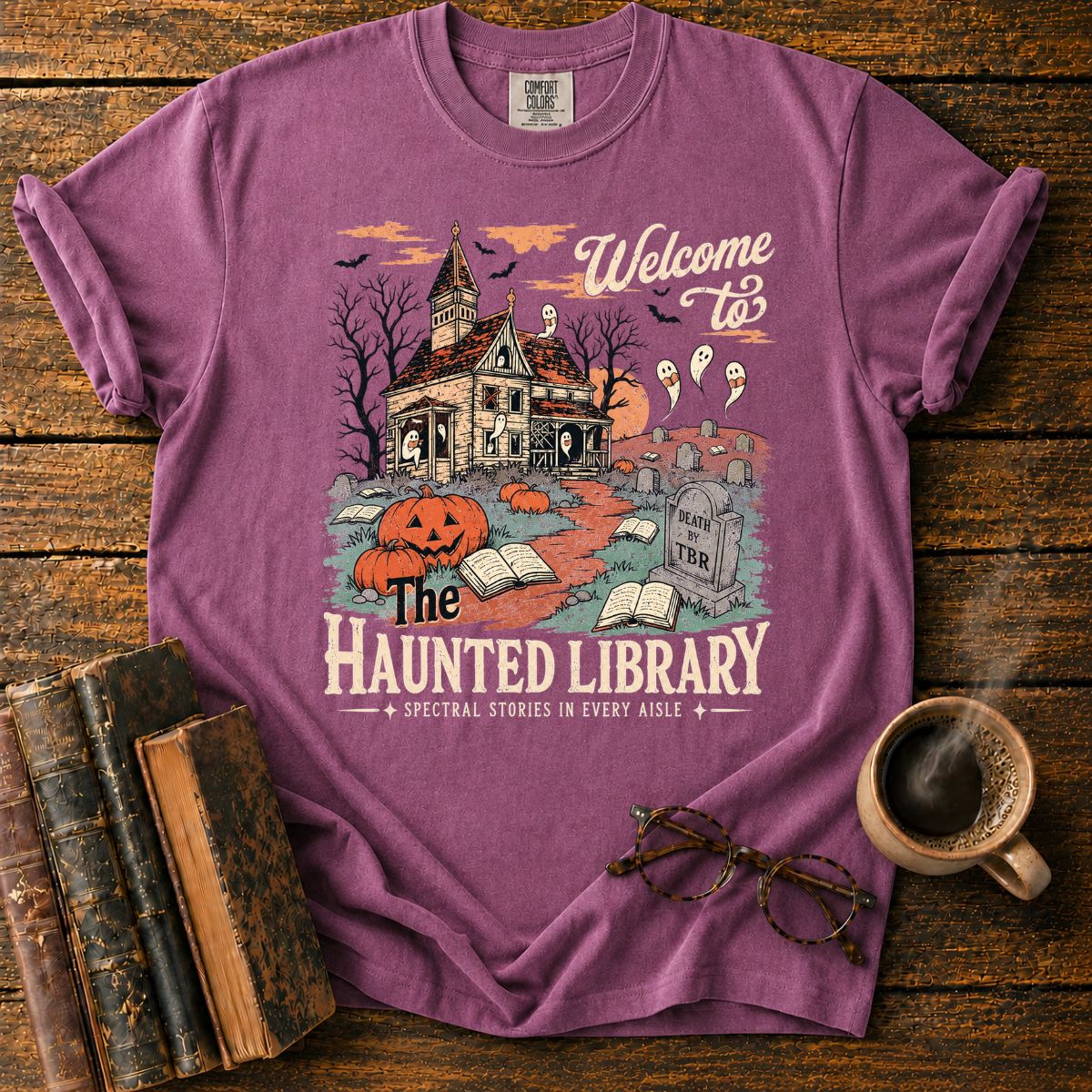 Haunted Library Hallowee T-Shirt