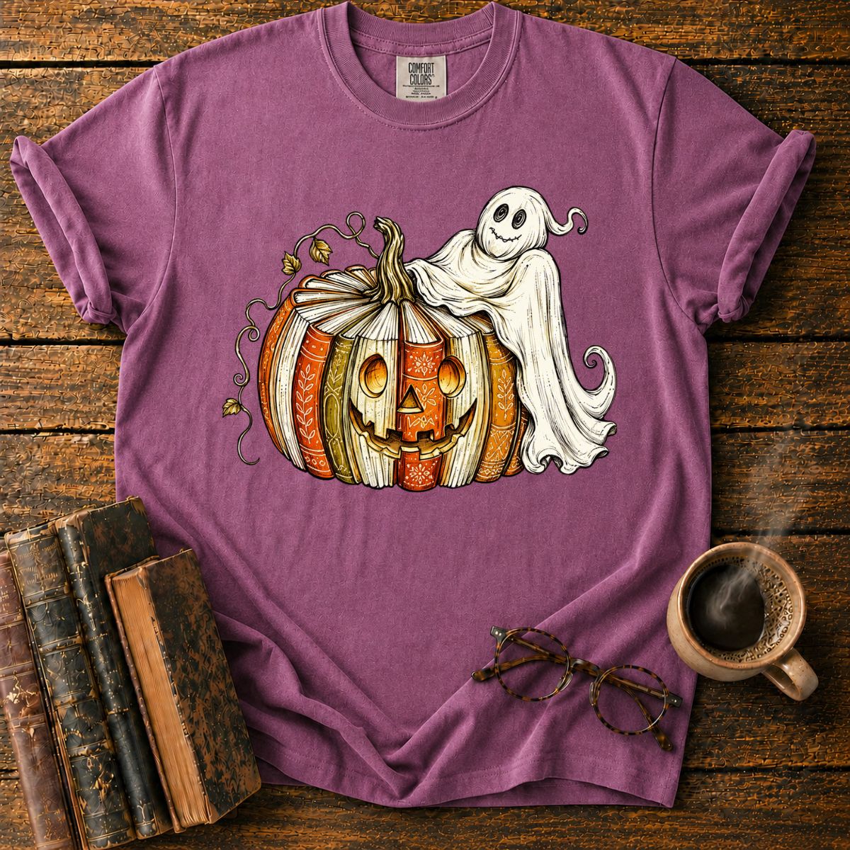 Ornate Pumpkin and Friendly Ghost T-Shirt