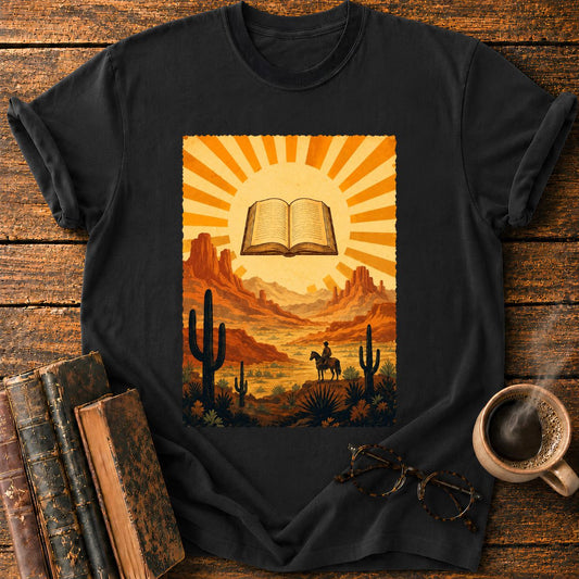 Vintage Desert Sunburst with Book T-Shirt