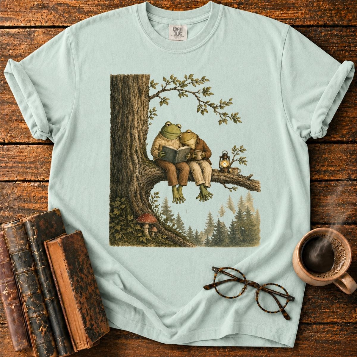 Frog Friends Reading Together T-Shirt