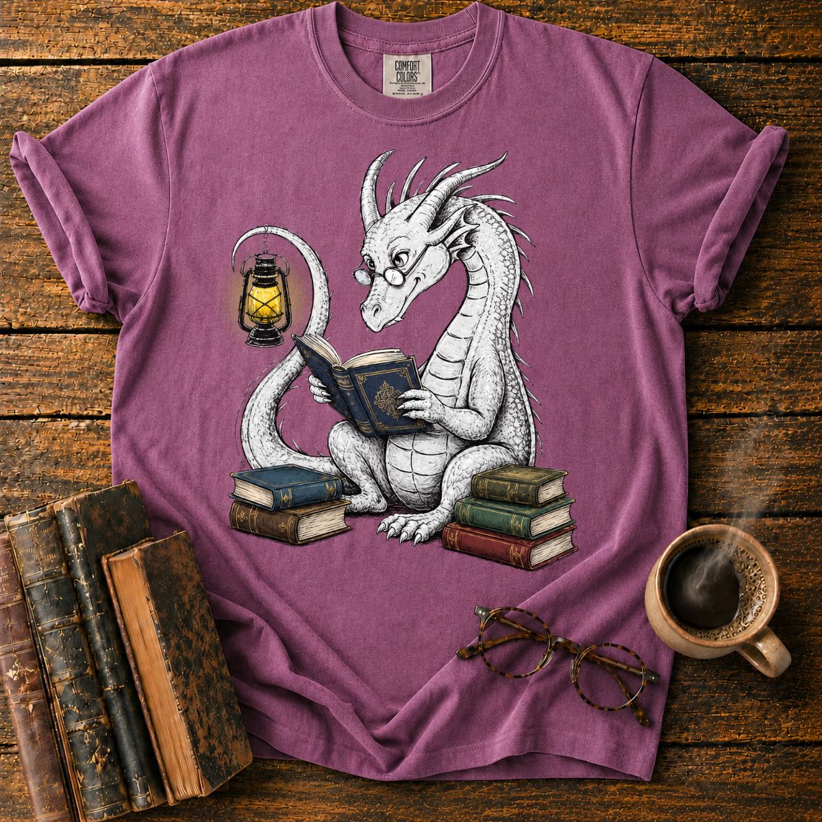 Dragon Scholar by Lantern Light T-Shirt