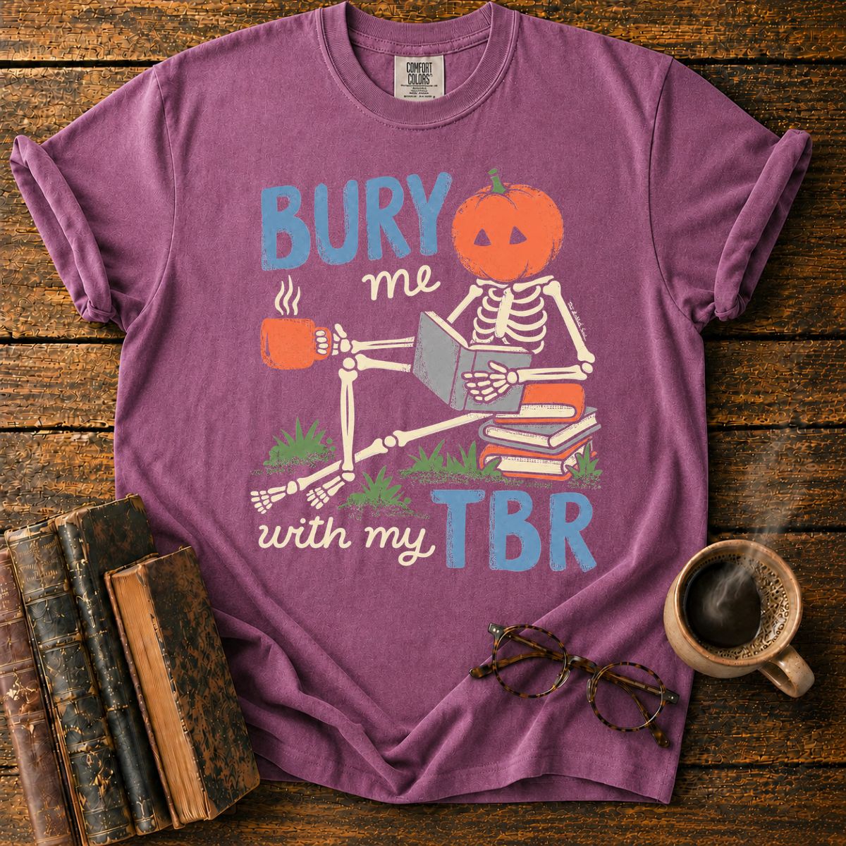 Bury Me With My TBR Skeleton T-Shirt