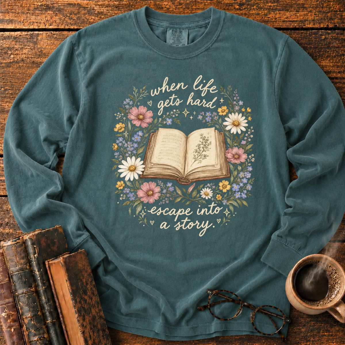 Escape Into a Story LS T-Shirt