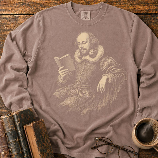 Shakespeare Reading With Headphones LS T-Shirt