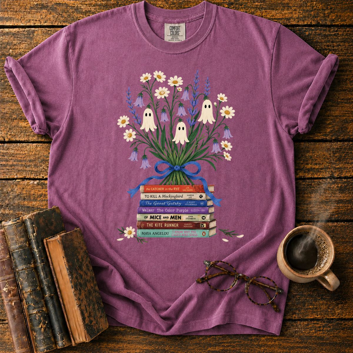 Ghost Flower Book Bouquet T-Shirt