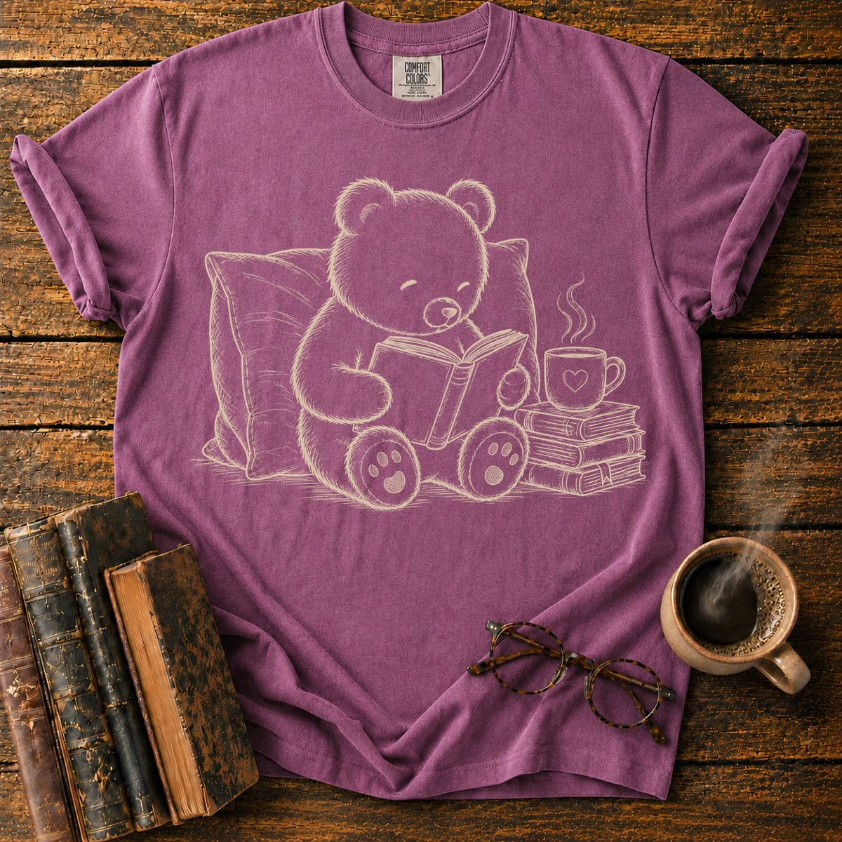 Teddy Bear Reading Book T-Shirt