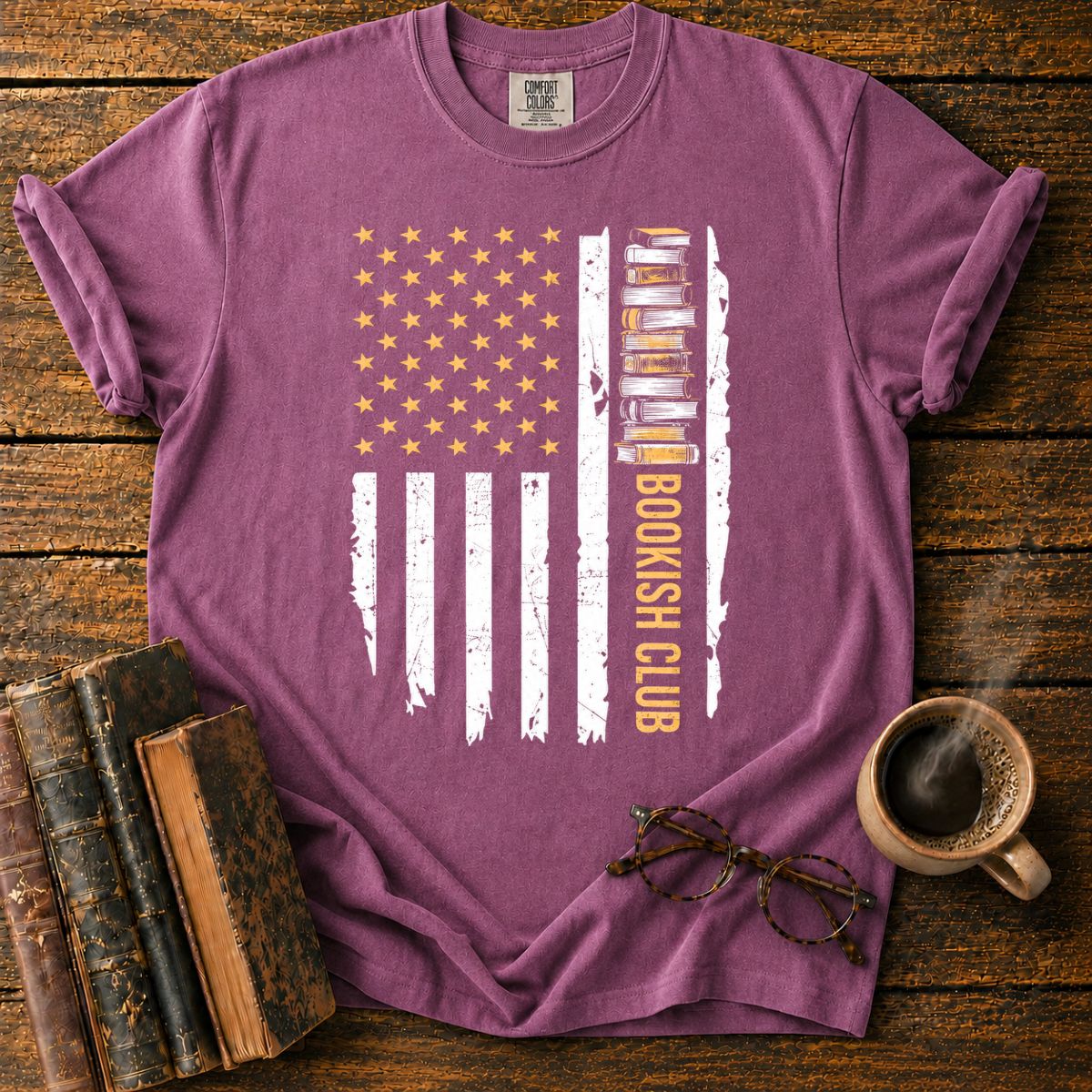 Distressed American Book Club Flag T-Shirt