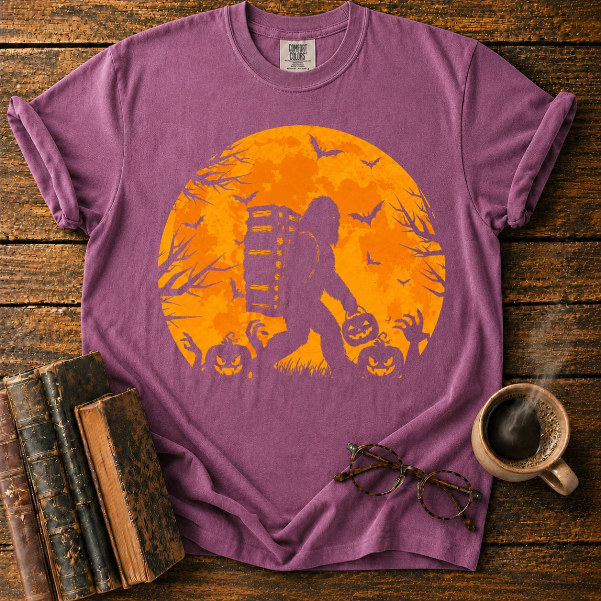 Bigfoot’s Halloween Moonlit Book Trek T-Shirt