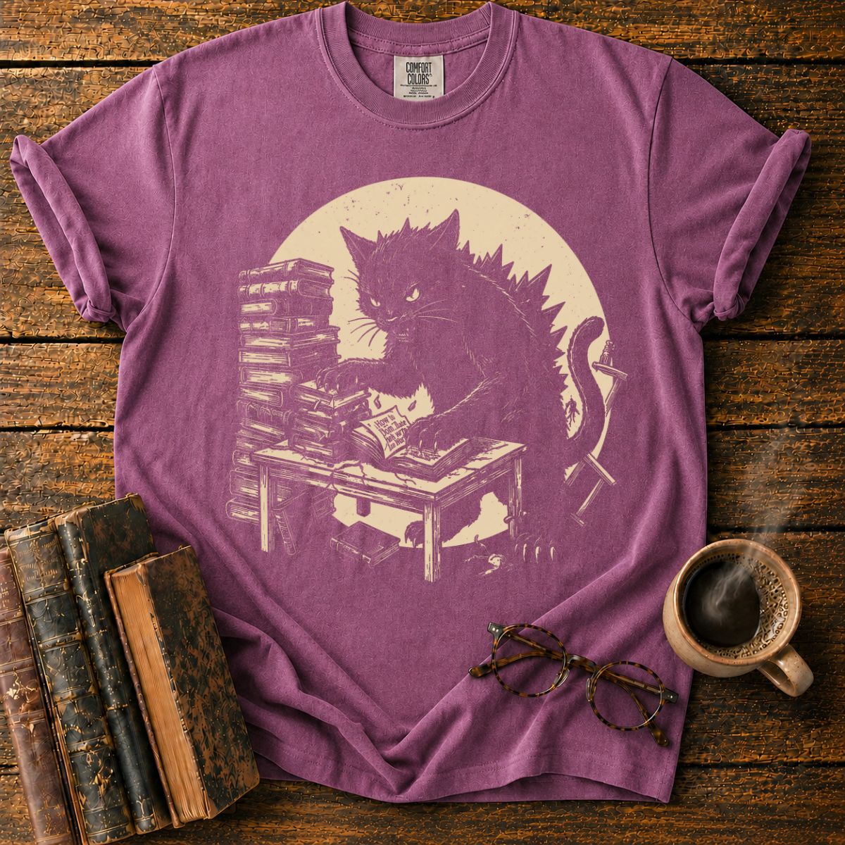 Kaiju Cat’s Evil Reading Room T-Shirt