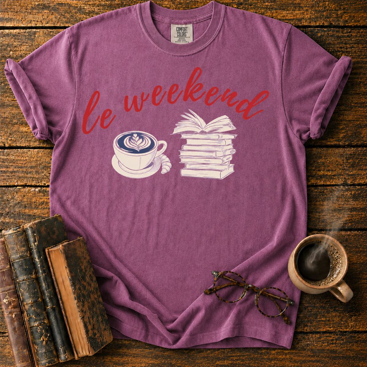 Le Weekend Coffee and Books T-Shirt