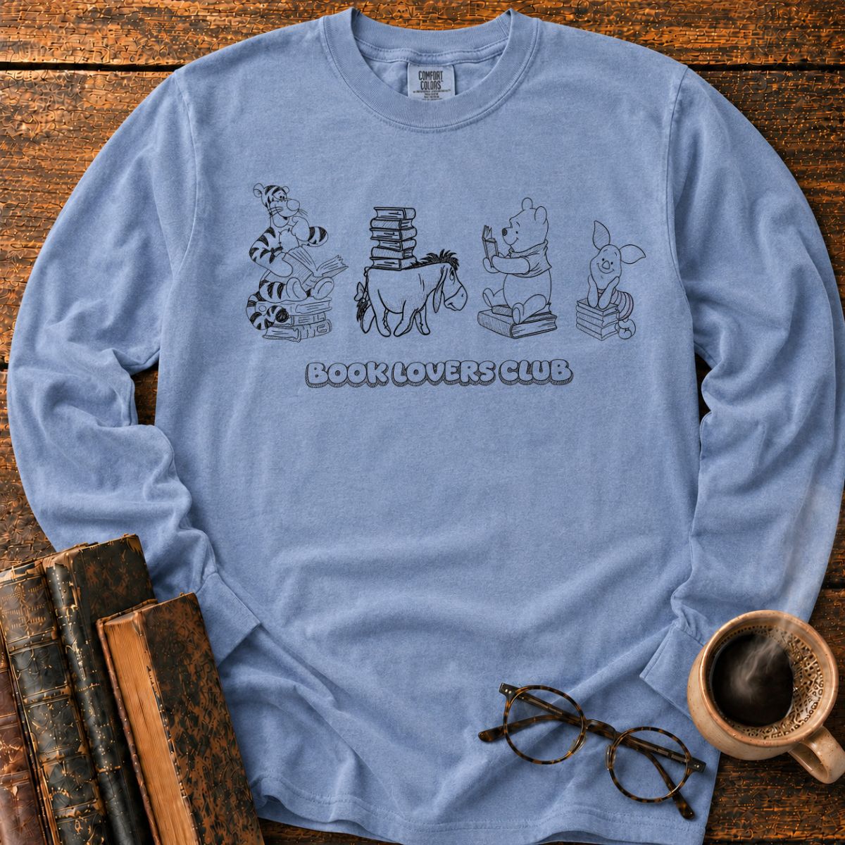 Book Lovers Club Friends Sketch LS T-Shirt