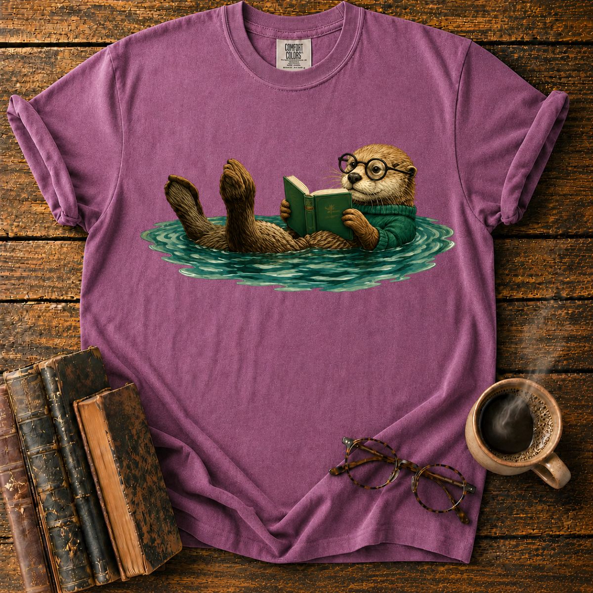 Otter Reading in Water T-Shirt