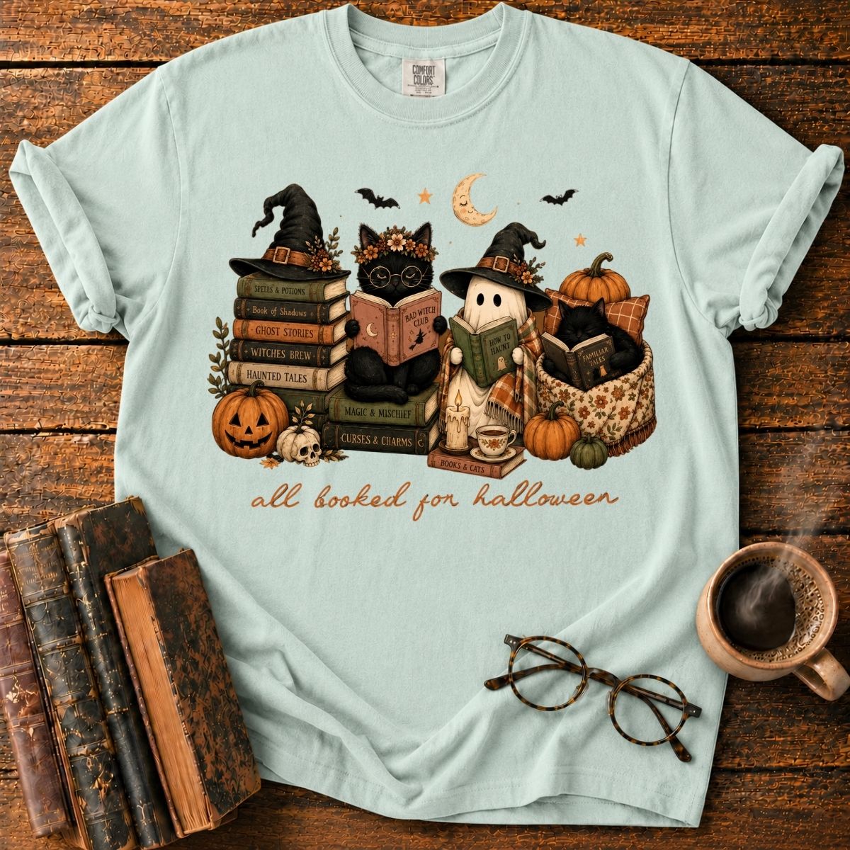Cozy Halloween Book T-Shirt