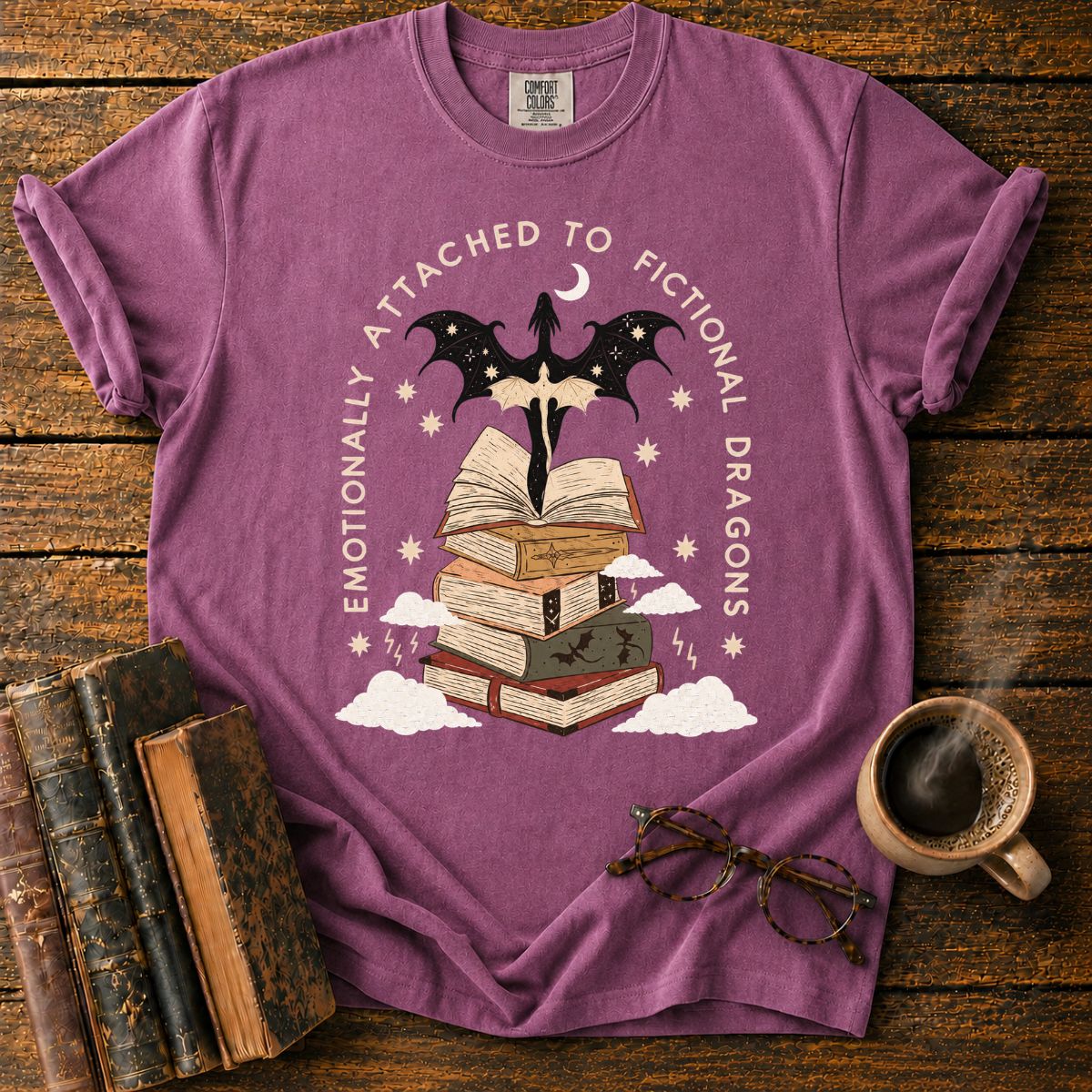 Fictional Dragons Bookish Fantasy T-Shirt