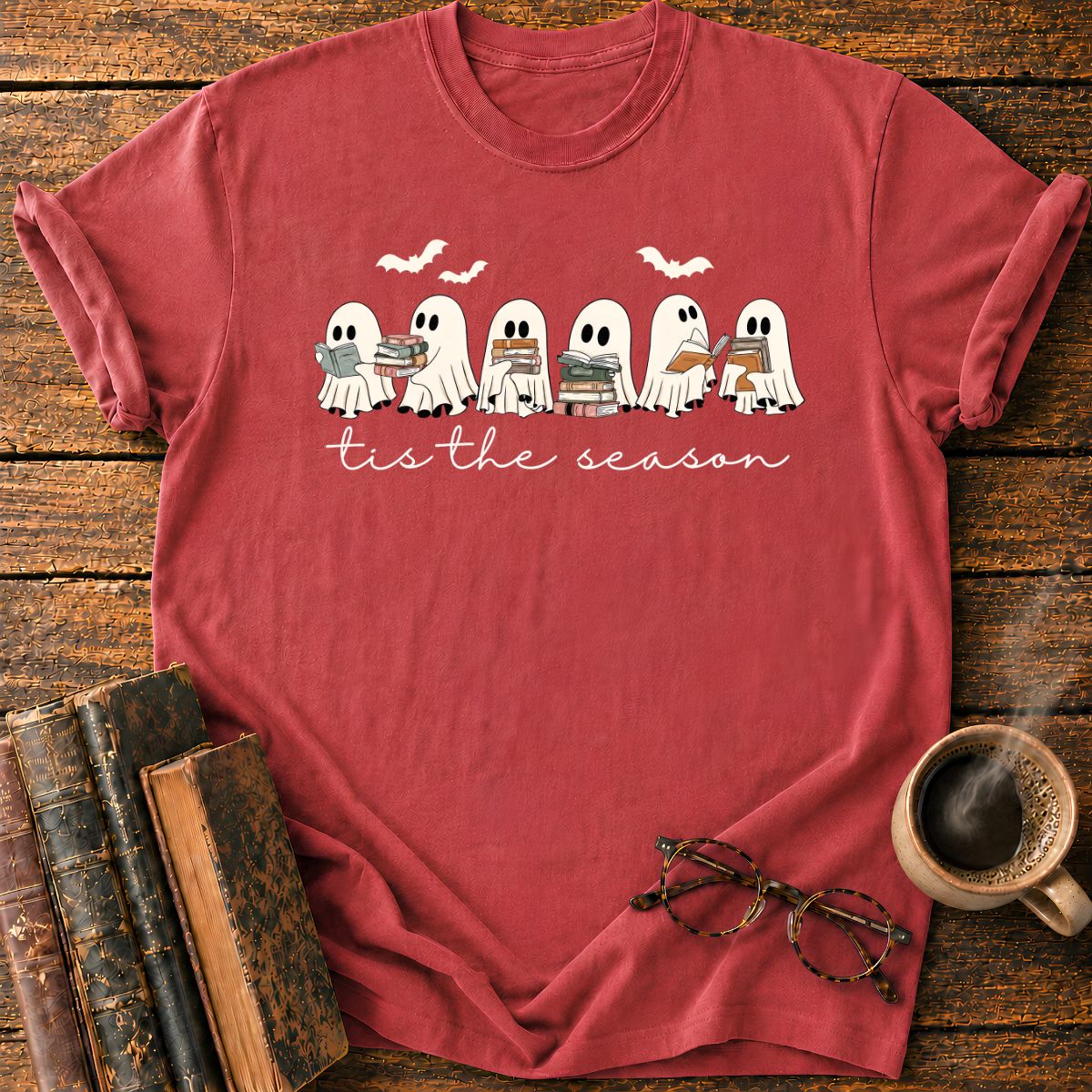 Ghosts Reading in Halloween T-Shirt