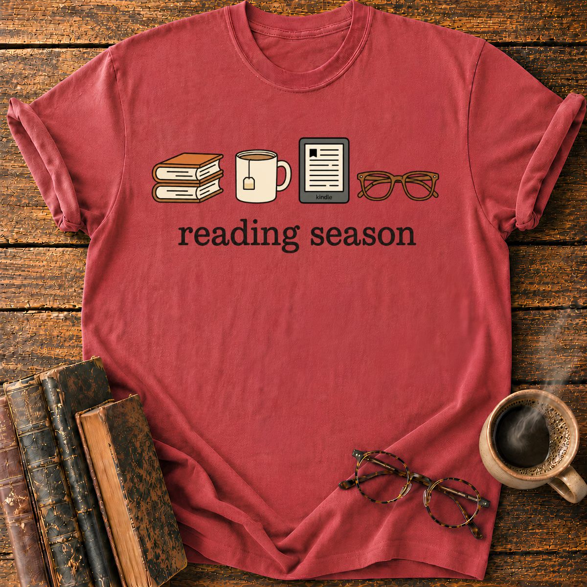 Cozy Reading Season Icons T-Shirt