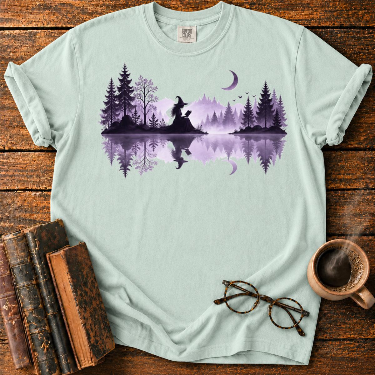 Witch Reading by a Moonlit Lake T-Shirt