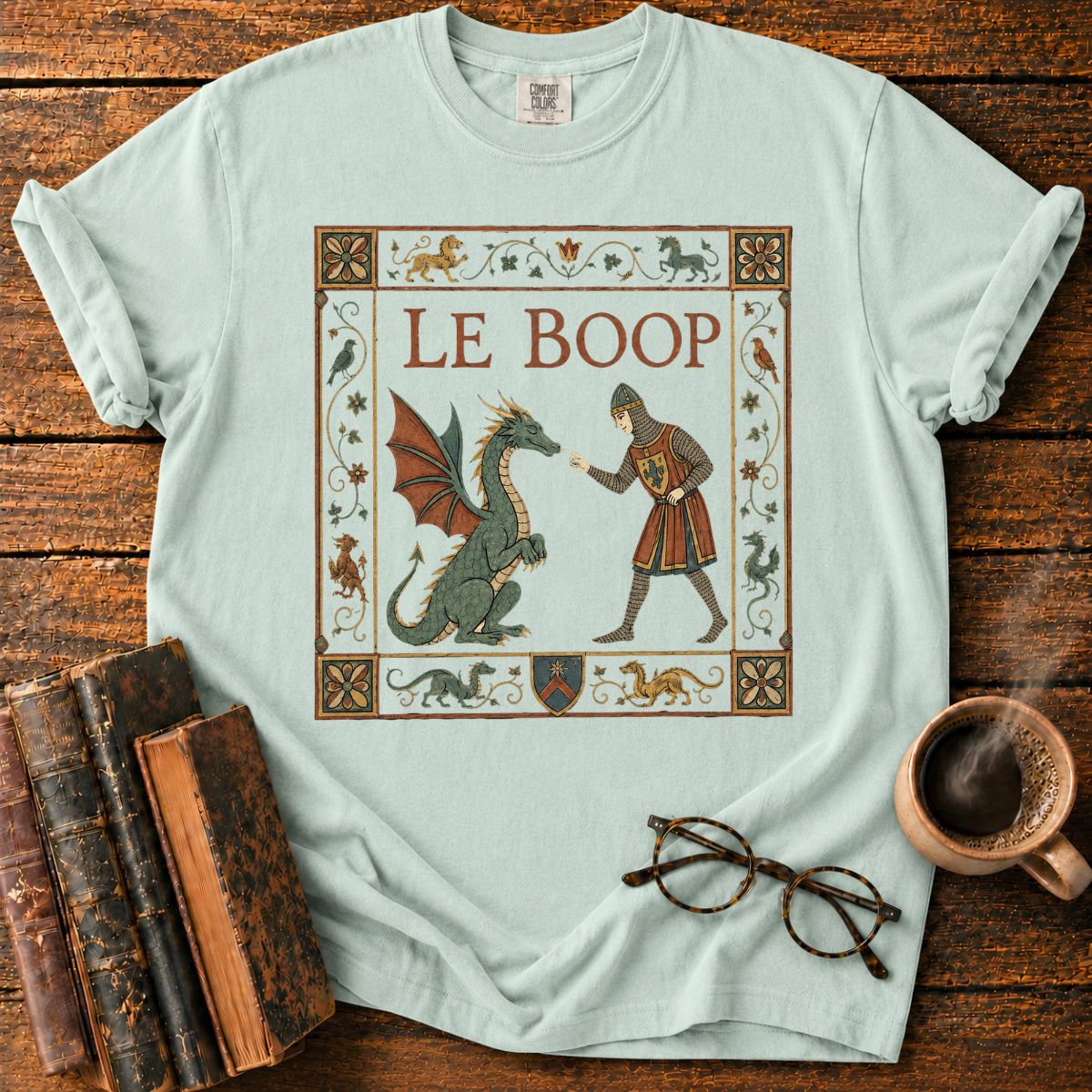Medieval Dragon Boop Tapestry T-Shirt