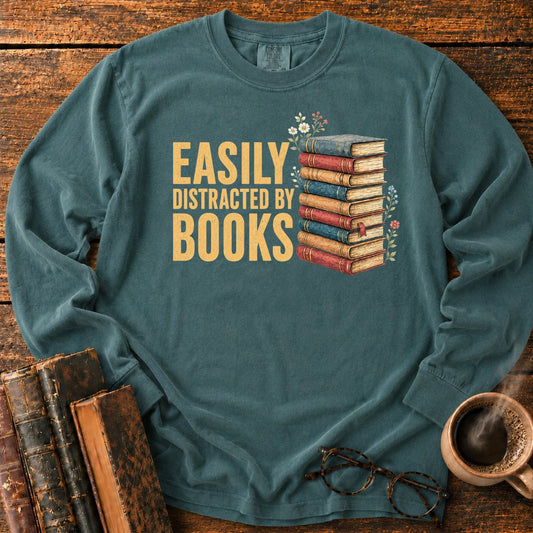 Easily Distracted By Books LS T-Shirt