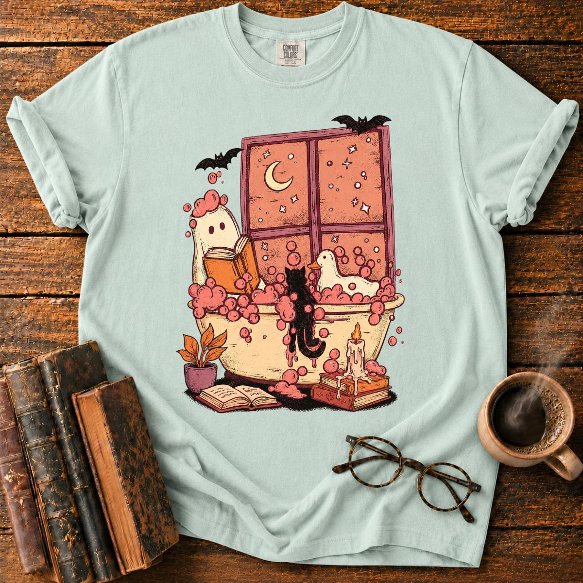 Cozy Moonlit Bubble Bath Fantasy T-Shirt