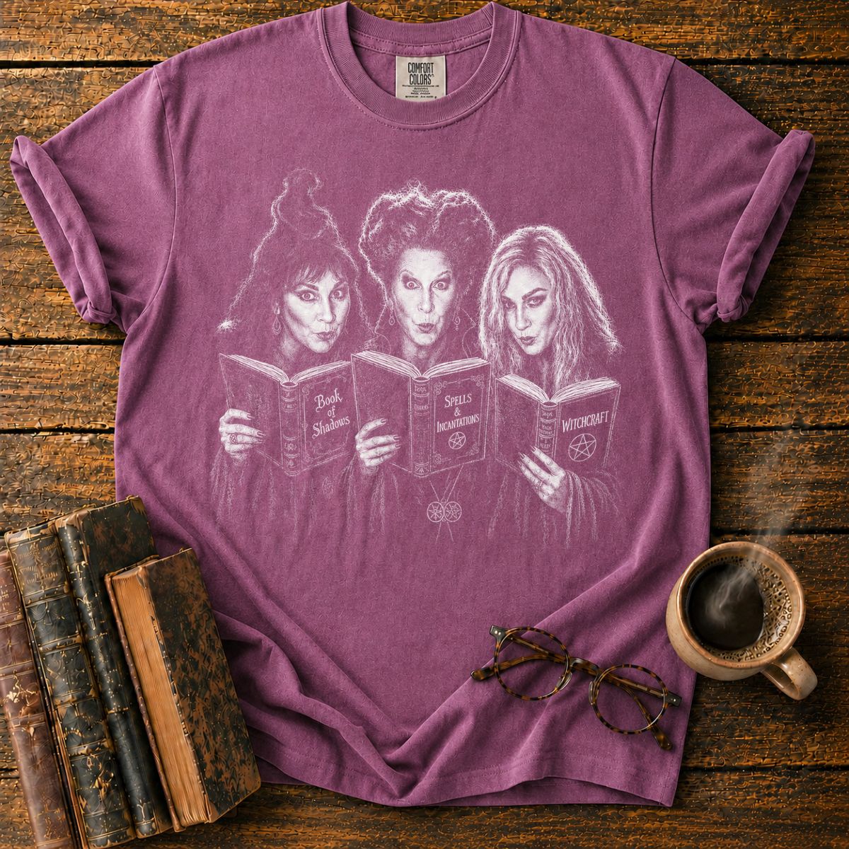 Three Witches and Their Grimoires T-Shirt