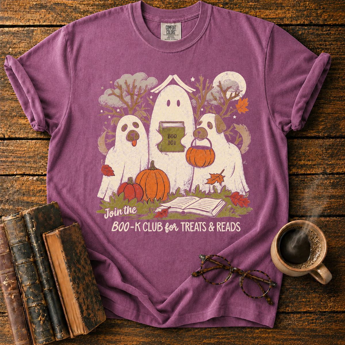 Boo-k Club Ghost Dogs Halloween T-Shirt