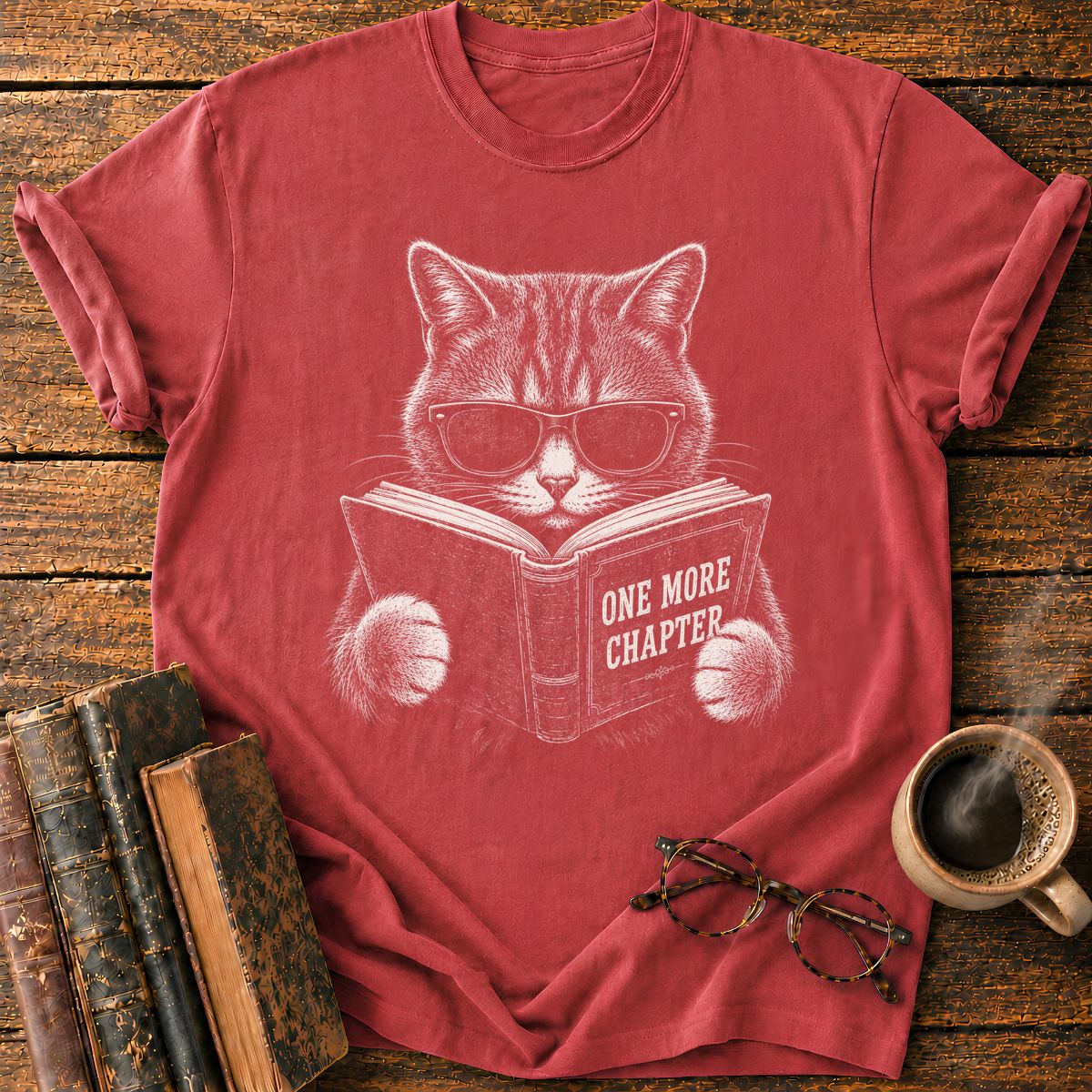 Cool Cat Reading One More Chapter T-Shirt