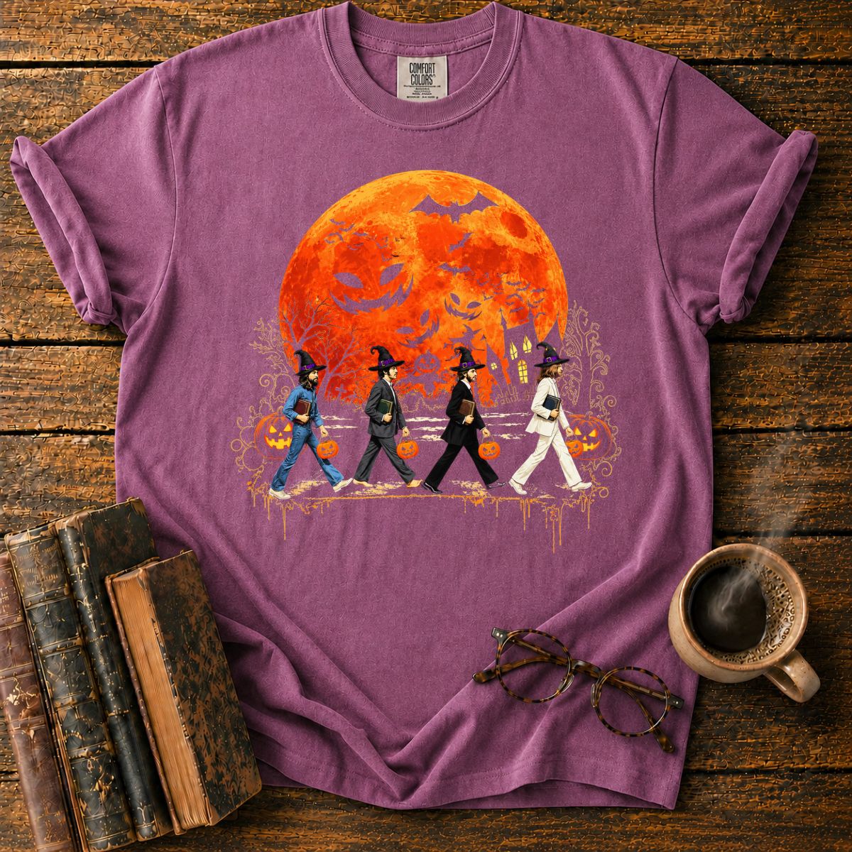 Four Witch-Hatted Walkers with Books T-Shirt