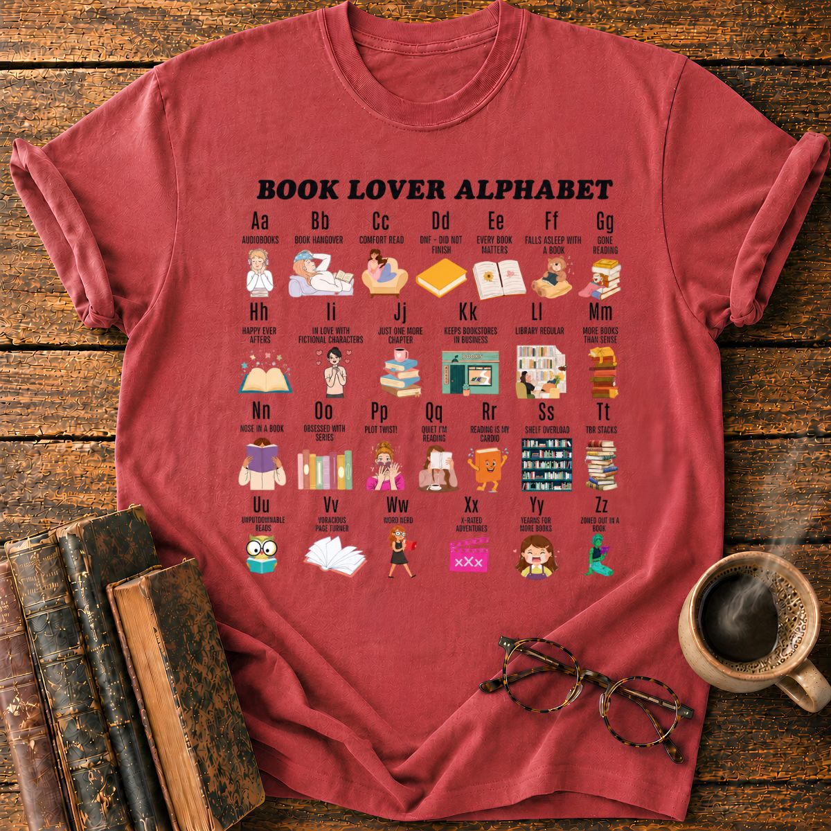 Book Lover Alphabet T-Shirt