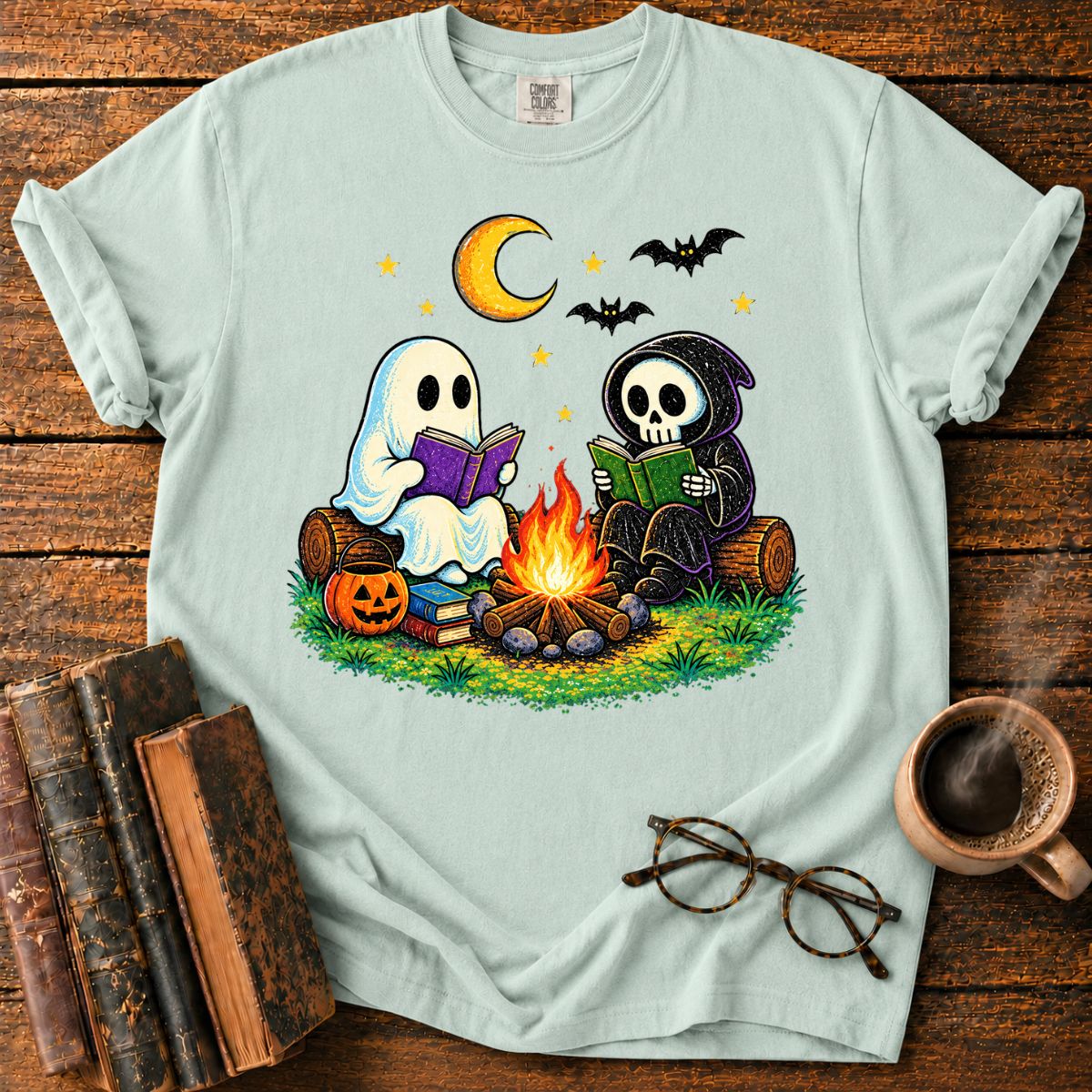 Ghosts’ Halloween Campfire Reading T-Shirt