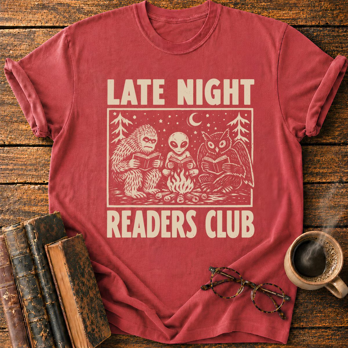 Late Night Readers Club Campfire T-Shirt