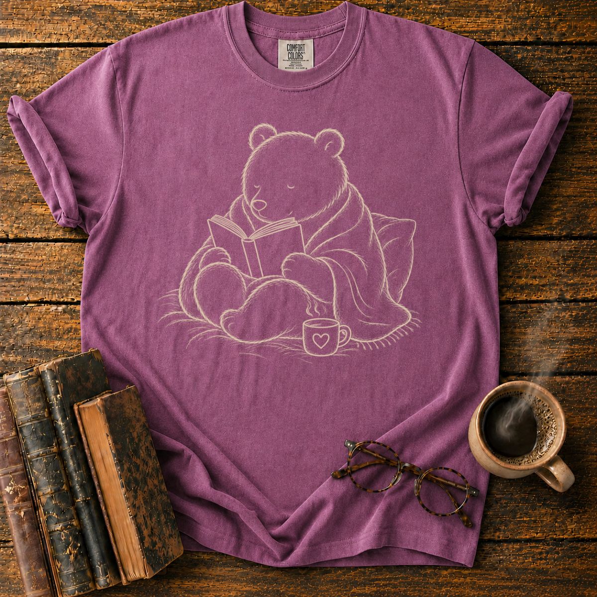 Bear’s Bedtime Reading Book T-Shirt