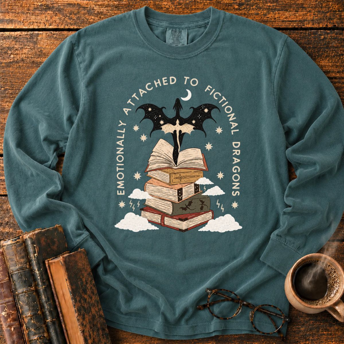 Fictional Dragons Bookish LS T-Shirt
