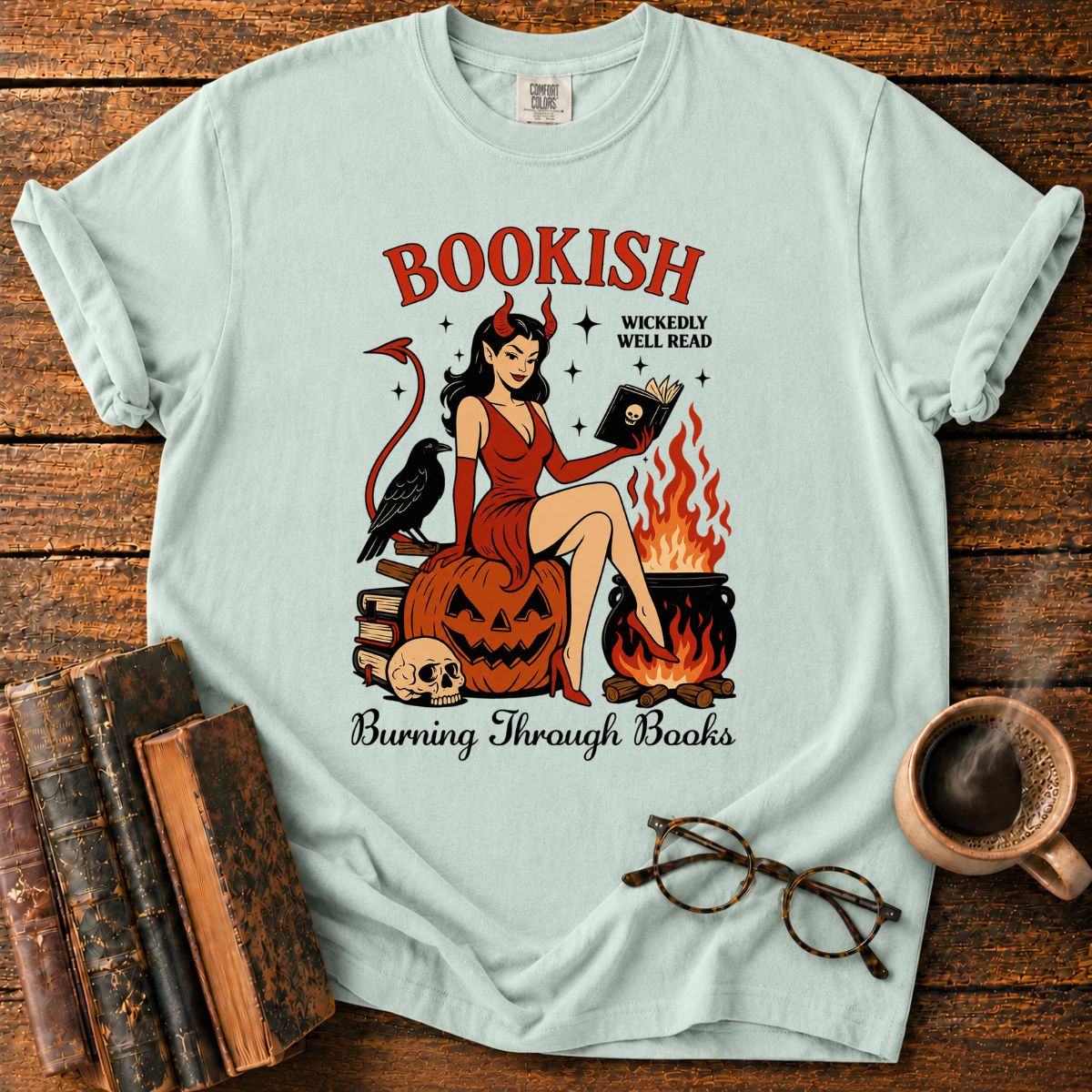 Bookish Burning Through Books T-Shirt