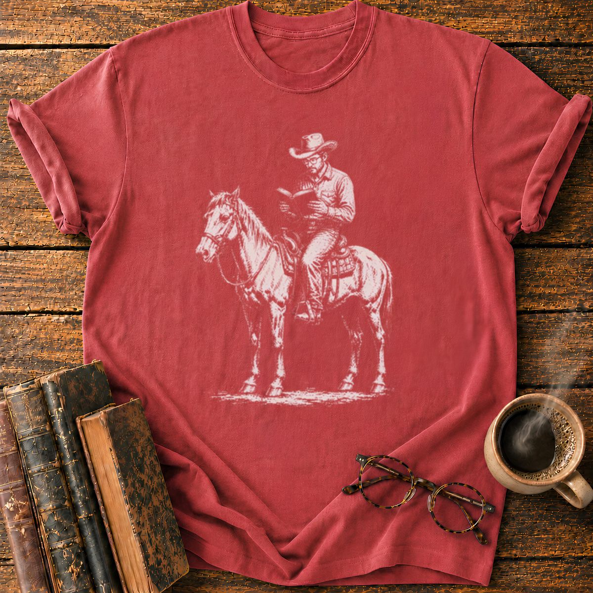 Cowboy Reading A Book T-Shirt