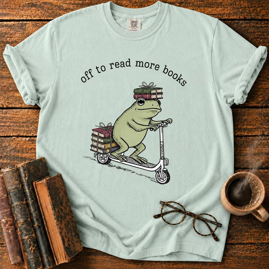 Frog’s Bookish Scooter Adventure T-Shirt