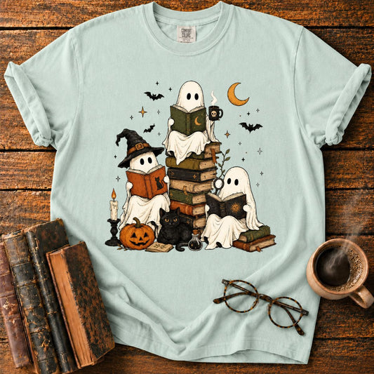 Ghosts’ Halloween Reading Book T-Shirt