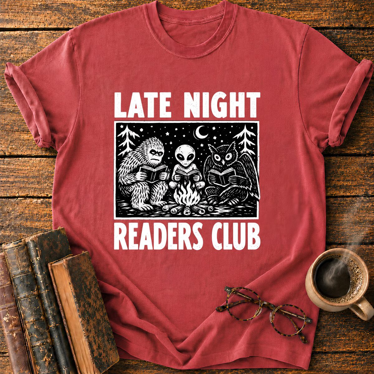 Late Night Readers Club Campfire T-Shirt
