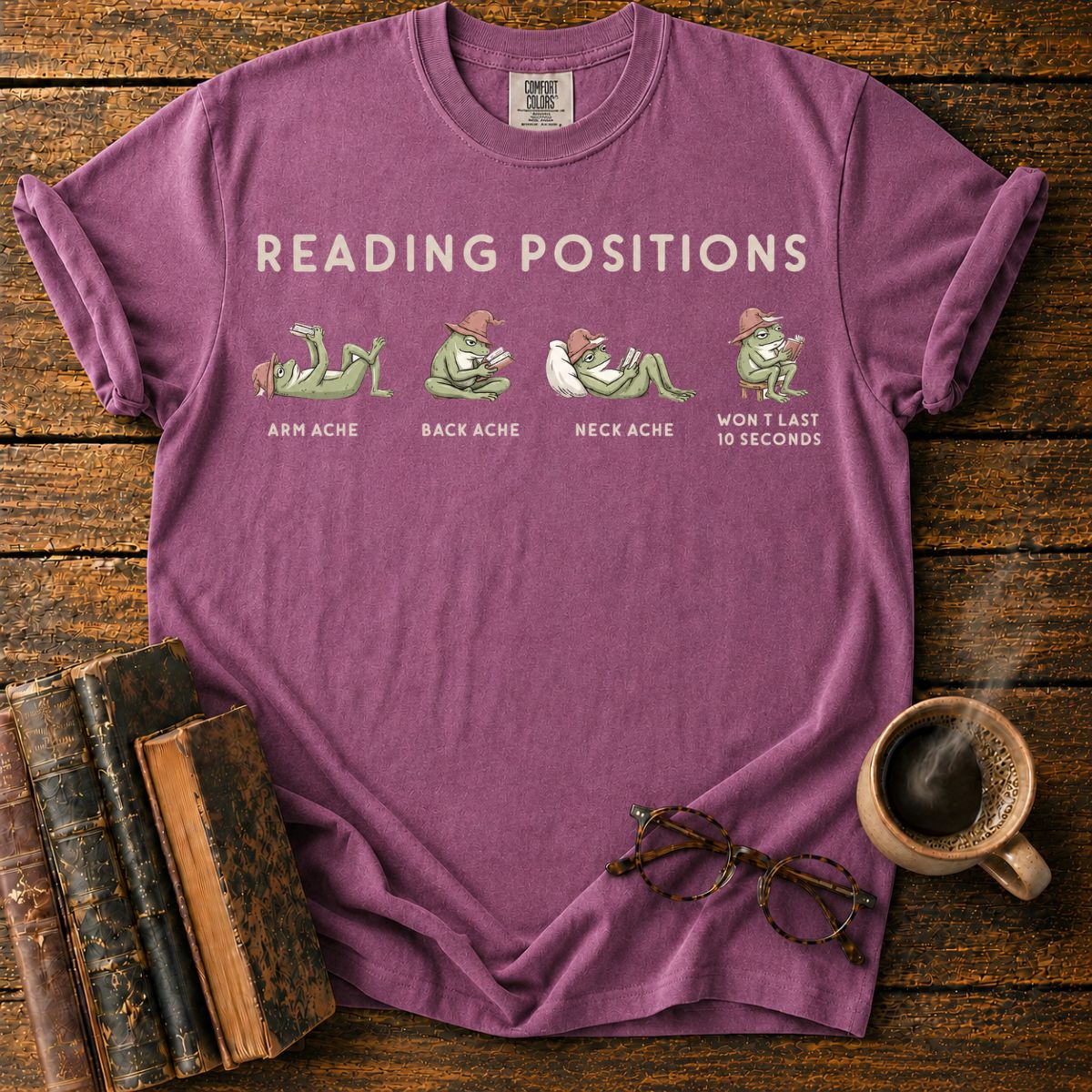 Frog Reading Positions Infographic T-Shirt