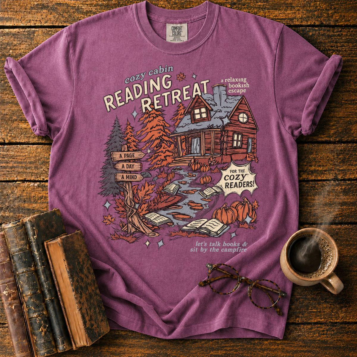 Cozy Cabin Reading Retreat T-Shirt