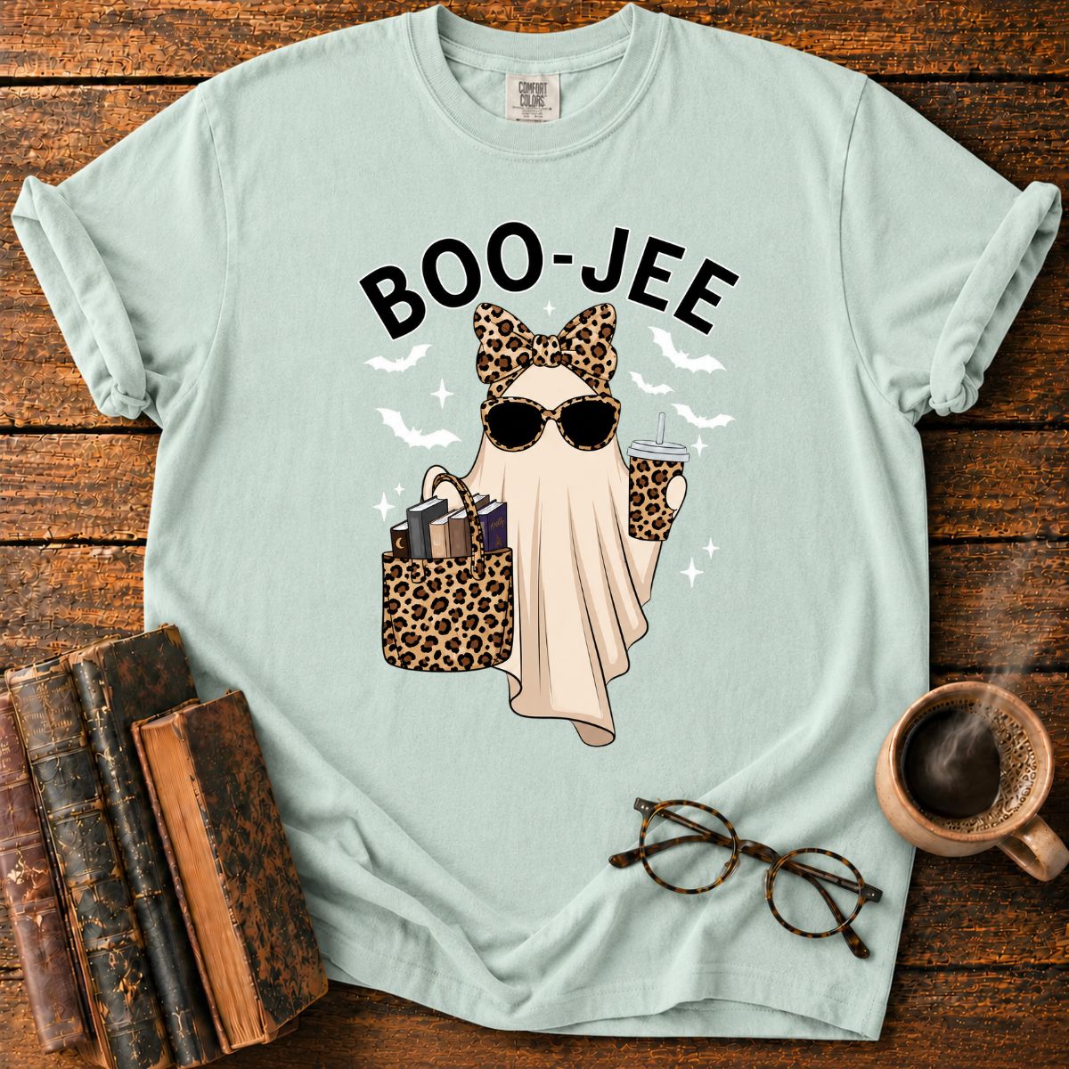 Boo-Jee Leopard Ghost Halloween T-Shirt