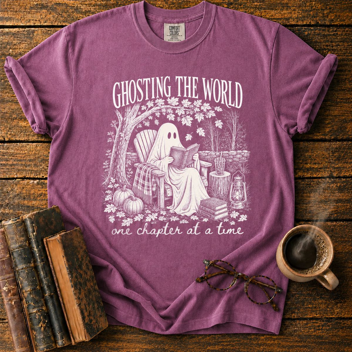 Ghost Reading in Autumn T-Shirt