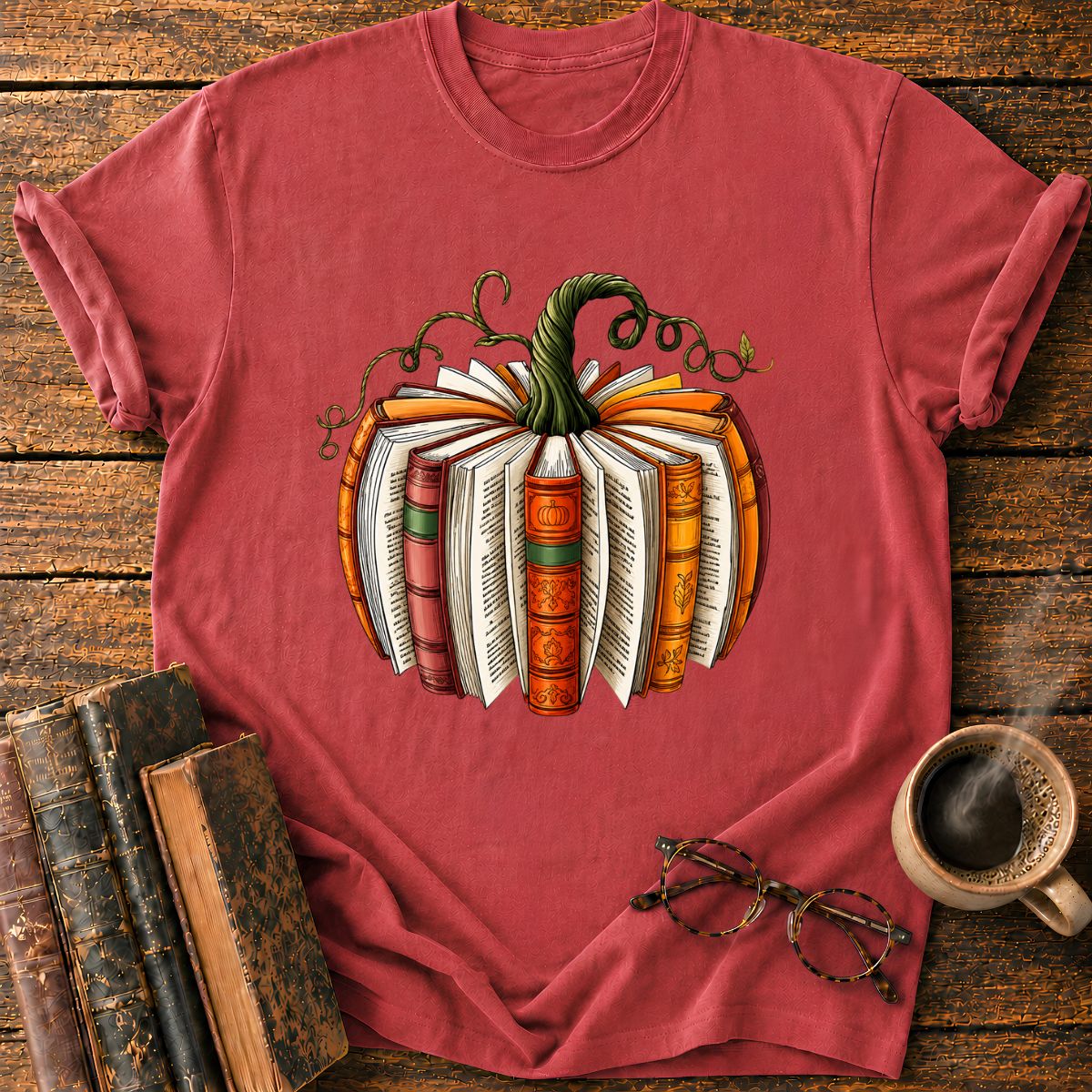 Vintage Pumpkin Book T-Shirt