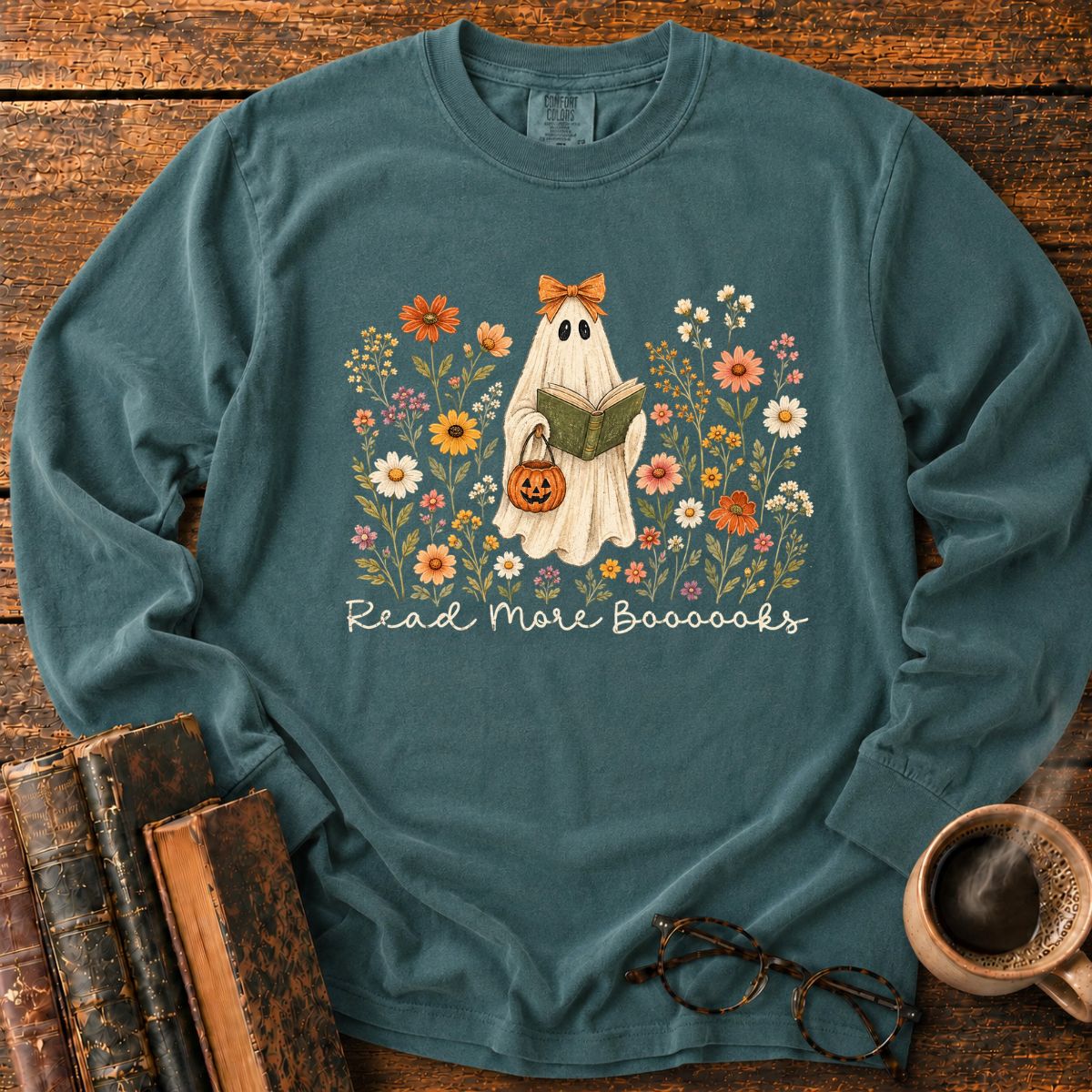 Ghostly Garden Reading Delight LS T-Shirt