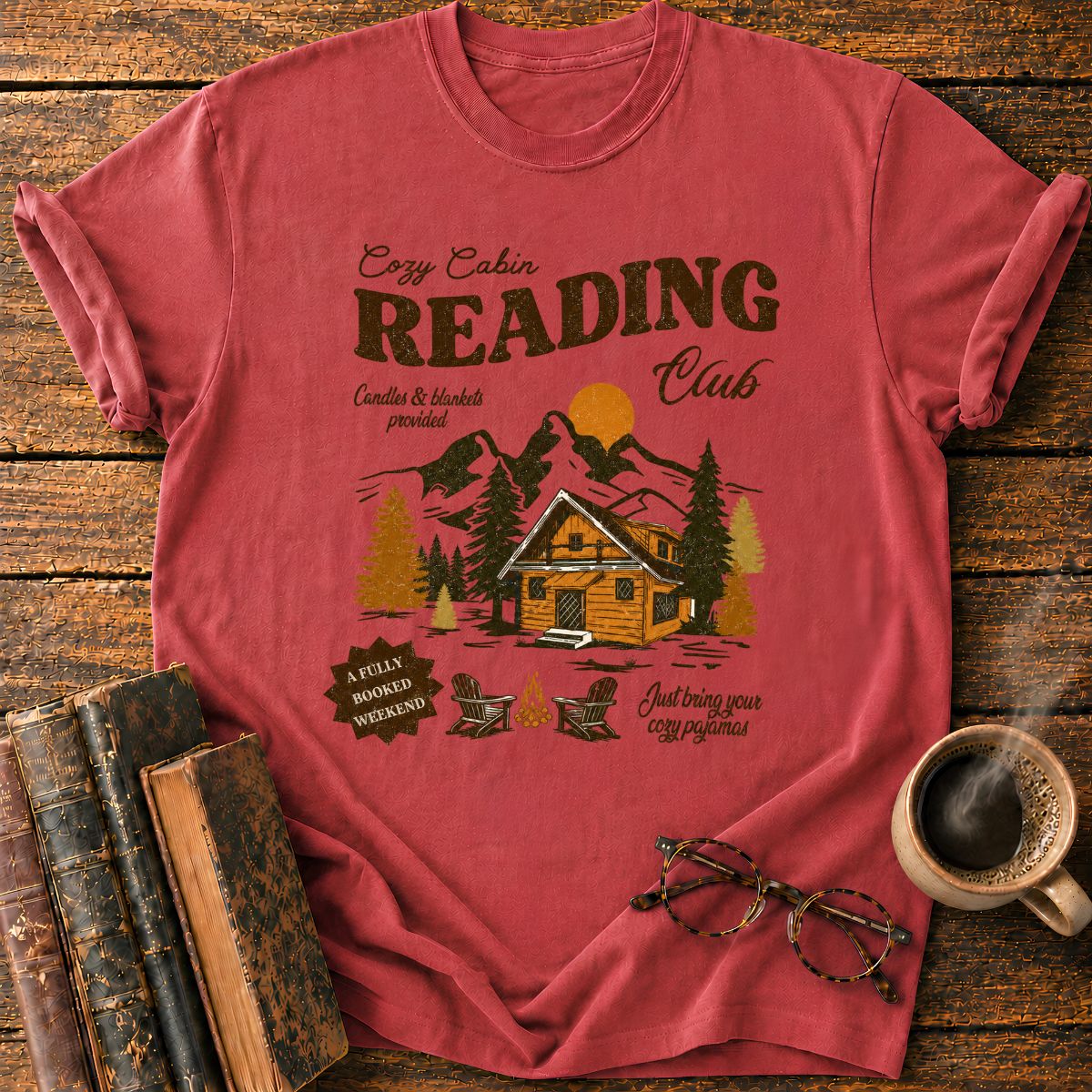 Cozy Cabin Book Club T-Shirt