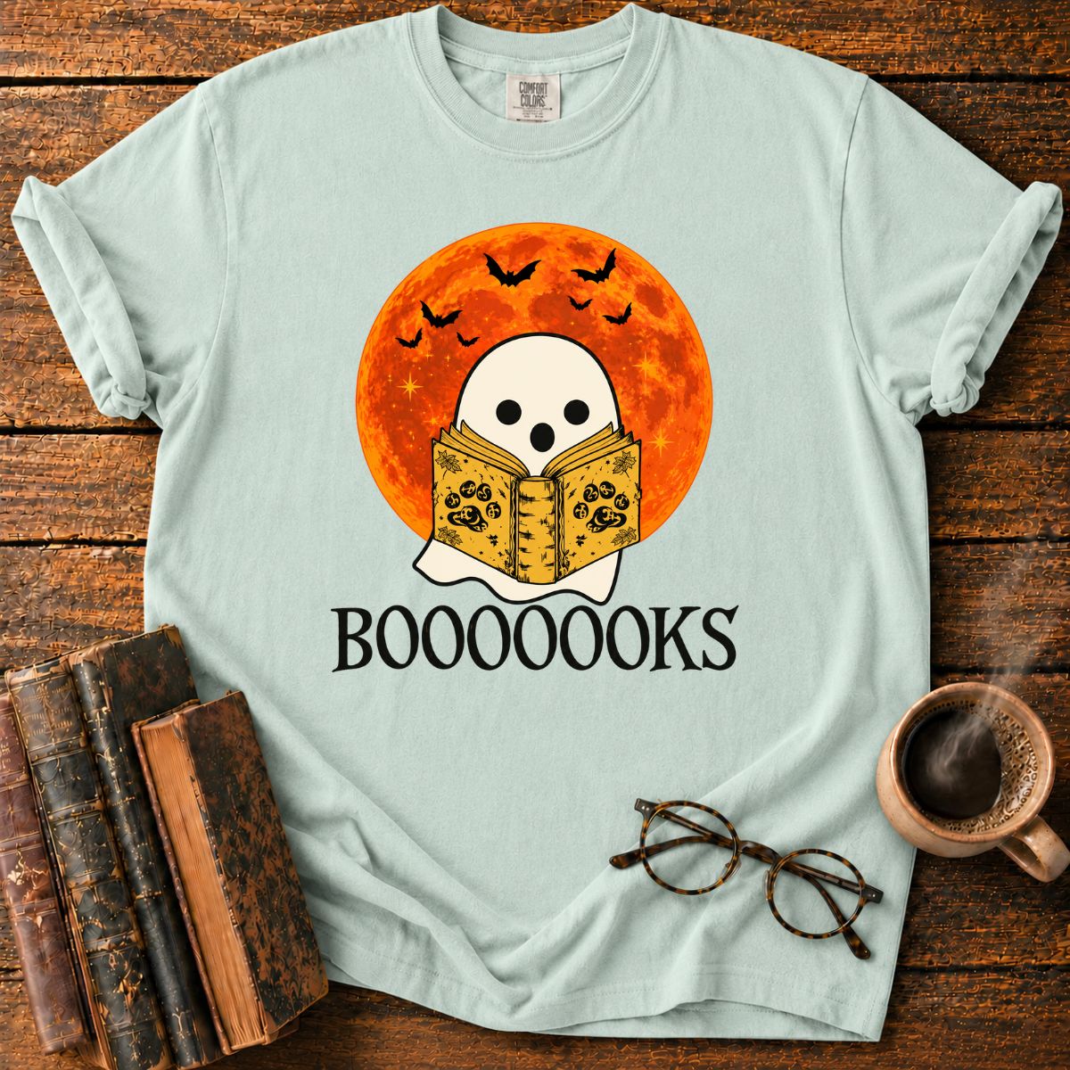 Spooky Ghost and Grimoire Moon T-Shirt