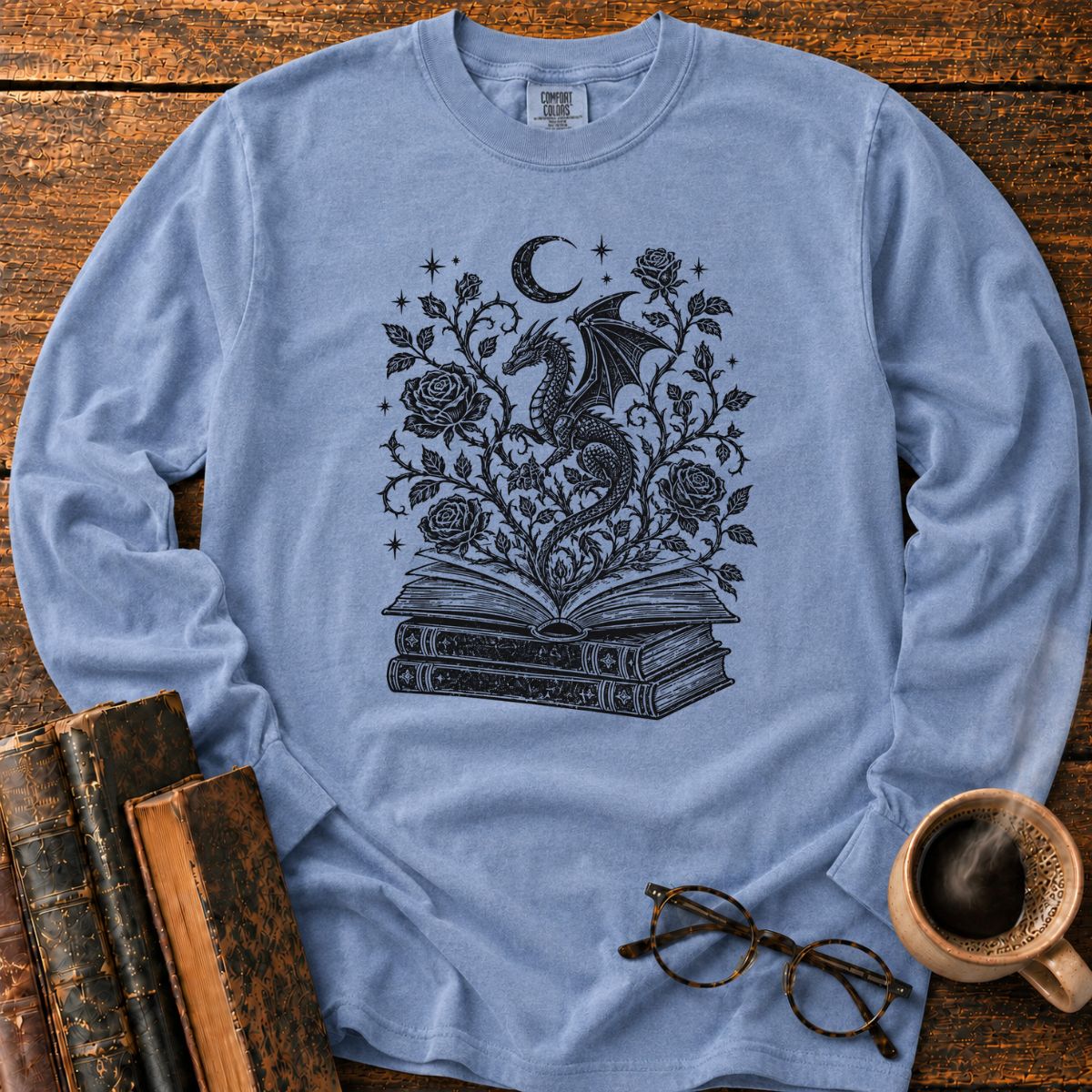Dragon Rose Book LS T-Shirt