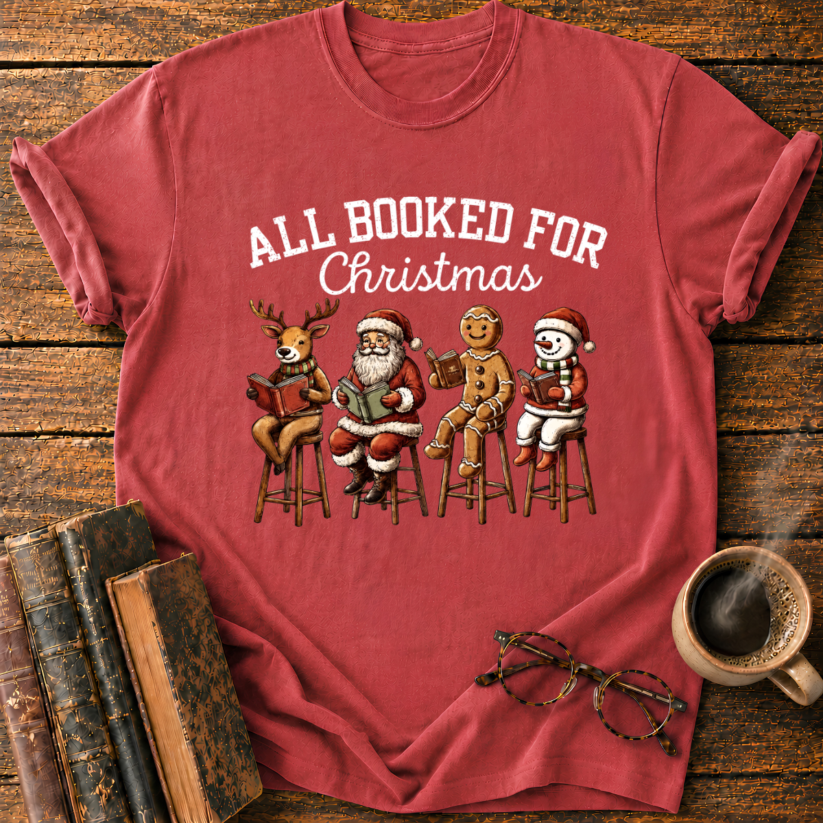 All Booked For Christmas T-Shirt