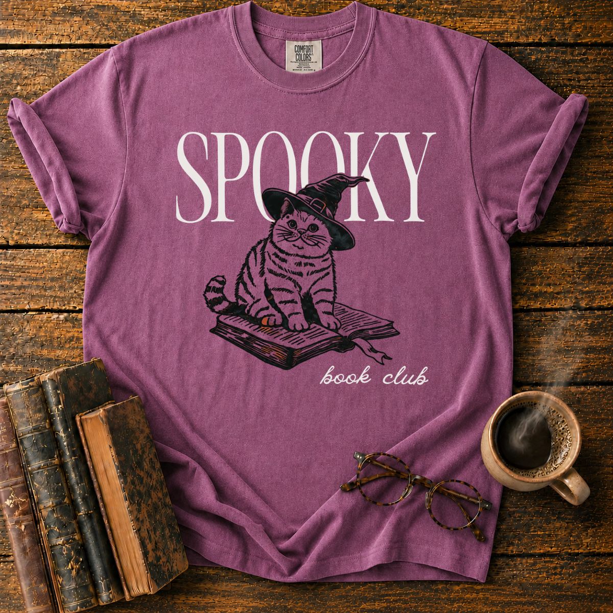 Spooky Cat Book Club T-Shirt